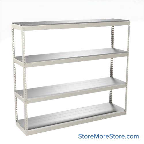 Bulk Storage Racks, 96" W x 36" D x 84" H, Angle Beam, Steel Decking