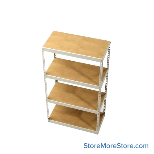 Bulk Storage Racks, 48" W x 30" D x 84" H, Angle Beam, Particle Board Decking