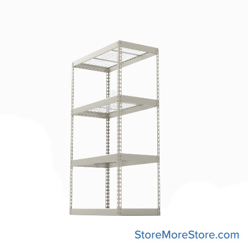 Bulk Storage Racks, 60" W x 18" D x 84" H, Channel Beam, Wire Decking