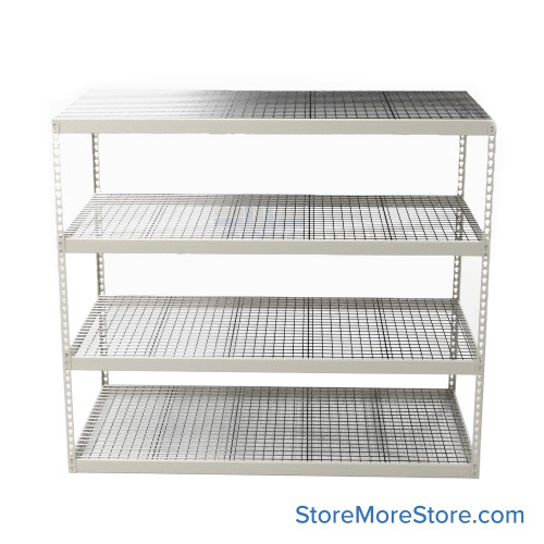 Bulk Storage Racks, 96" W x 48" D x 84" H, Channel Beam, Wire Decking