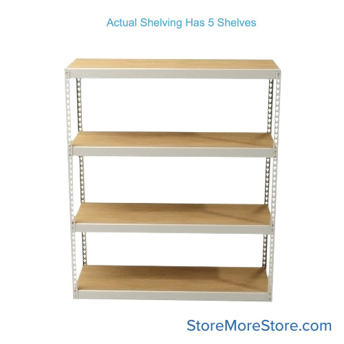 Bulk Storage Racks, 72" W x 48" D x 120" H, Angle Beam, Particle Board Decking