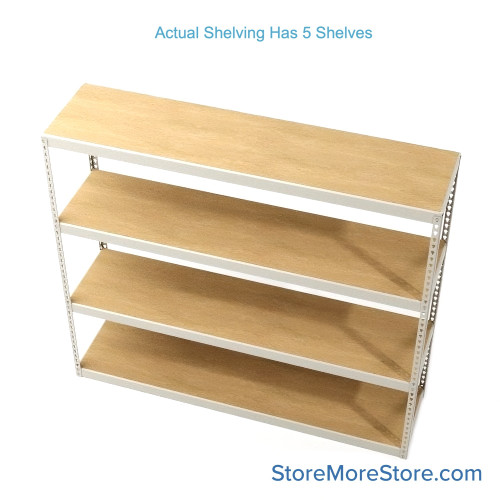 Bulk Storage Racks, 96" W x 30" D x 120" H, Angle Beam, Particle Board Decking