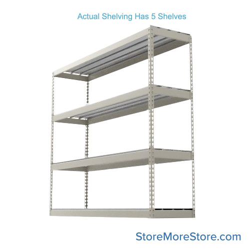 Bulk Storage Racks, 96" W x 30" D x 120" H, Angle Beam, Steel Decking
