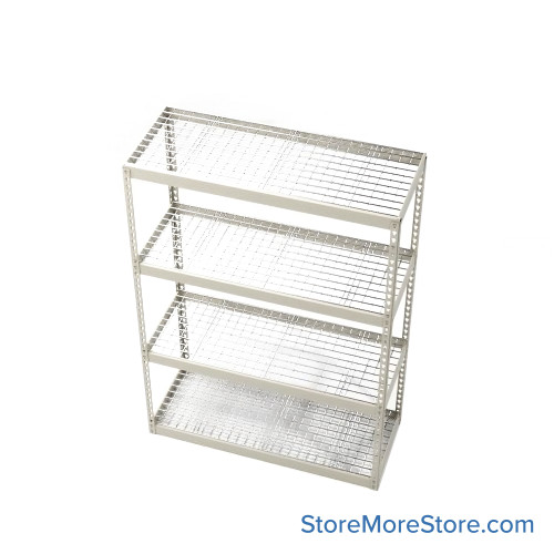 Bulk Storage Racks, 60" W x 36" D x 84" H, Angle Beam, Wire Decking