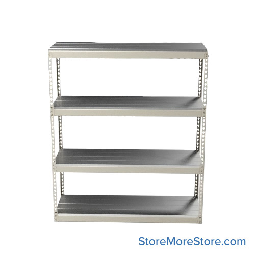 Bulk Storage Racks, 72" W x 18" D x 84" H, Angle Beam, Steel Decking