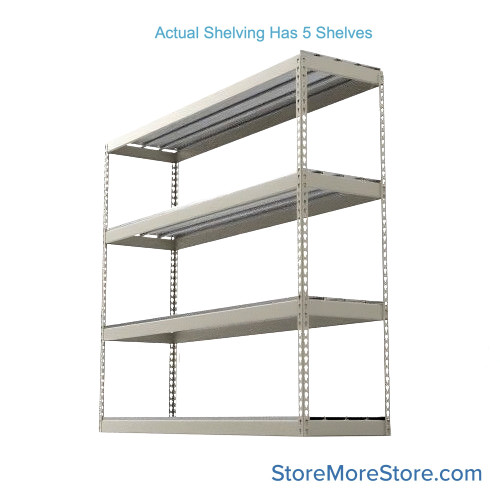 Bulk Storage Racks, 96" W x 36" D x 120" H, Angle Beam, Steel Decking