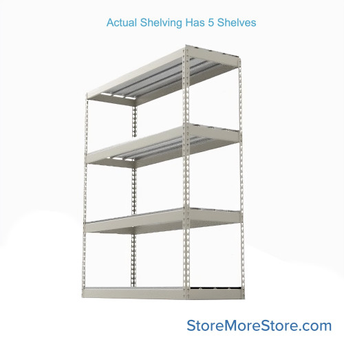 Bulk Storage Racks, 72" W x 36" D x 120" H, Angle Beam, Steel Decking