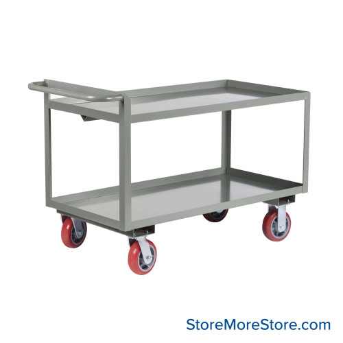 Mobile Utility Cart, 24" W x 36" D x 30" H, 6" Polyurethane Casters, 1.5" Retaining Lip
