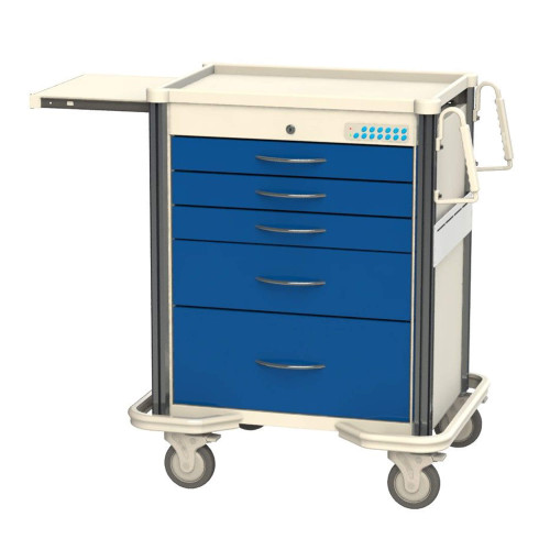 Aluminum and Steel Anesthesia Carts, 32" W x 25" D x 40" H, 3 Small, 1 Medium, 1 Large, Electronic Auto-Lock Keypad w/ Key Override, 110-DB
