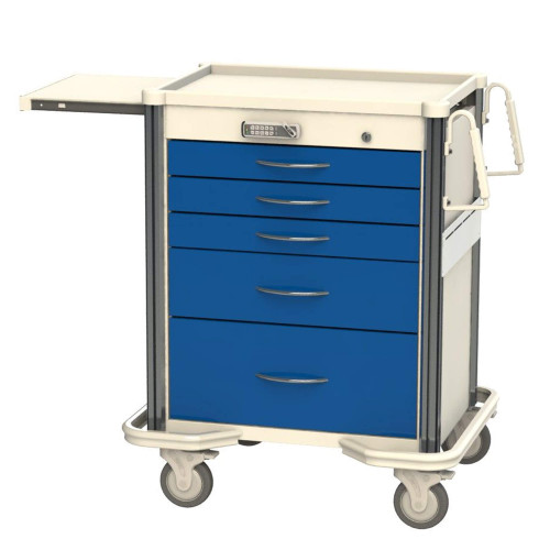 Aluminum and Steel Anesthesia Carts, 32" W x 25" D x 40" H, 3 Small, 1 Medium, 1 Large, Electronic Push Button Lock w/ Key Override