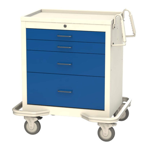 Aluminum and Steel Anesthesia Carts, 32" W x 25" D x 37" H, 2 Small, 1 Medium, 1 Large, Key Lock