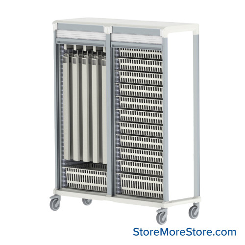 Medical Storage Cabinets on Wheels, 56" W x 19" D x 71" H, Catheter, Tambour Door Medical Storage Cabinets on Wheels, 56" W x 19" D x 71" H, Catheter, Tambour Door