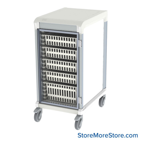Medical Storage Cabinets on Wheels, 20" W x 27" D x 42" H, Standard Medical, Glass Door