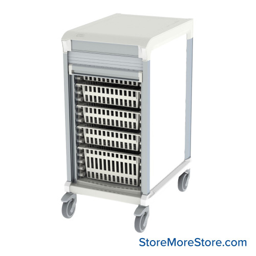Medical Storage Cabinets on Wheels, 20" W x 27" D x 42" H, Standard Medical, Tambour Door, Key Lock