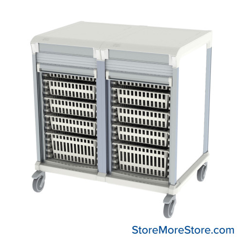 Medical Storage Cabinets on Wheels, 40" W x 27" D x 42" H, Standard Medical, Tambour Door