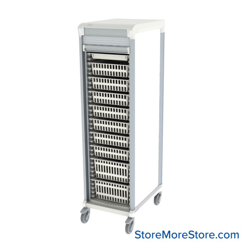 Medical Storage Cabinets on Wheels, 20" W x 27" D x 72" H, Standard Medical, Tambour Door, Electronic Lock