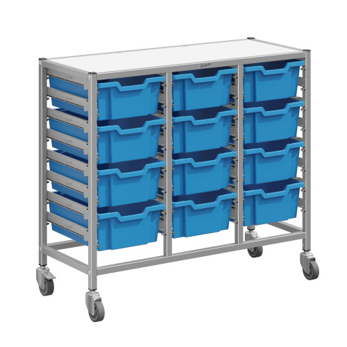 Classroom Storage Cart, 12 Deep Trays