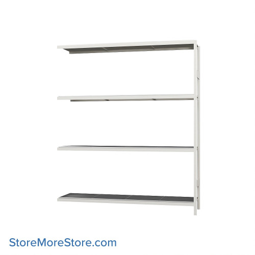 Wide Span Shelving, 72" W x 18" D x 87" H, Open - Adder, Heavy-Duty (12-Gauge), Steel, 3 Adjustable Levels Wide Span Shelving, 72" W x 18" D x 87" H, Open - Adder, Heavy-Duty (12-Gauge), Steel, 3 Adjustable Levels