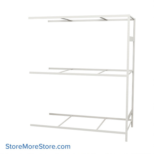 Wide Span Shelving, 72" W x 36" D x 87" H, Open - Adder, Medium-Duty (14-Gauge), No Decking, 3 Adjustable Levels Wide Span Shelving, 72" W x 36" D x 87" H, Open - Adder, Medium-Duty (14-Gauge), No Decking, 3 Adjustable Levels