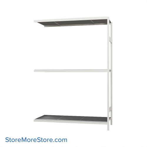 Wide Span Shelving, 60" W x 24" D x 99" H, Open - Adder, Medium-Duty (14-Gauge), Steel, 4 Adjustable Levels Wide Span Shelving, 60" W x 24" D x 99" H, Open - Adder, Medium-Duty (14-Gauge), Steel, 4 Adjustable Levels