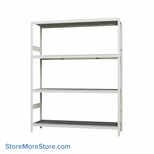 Wide Span Shelving, 60" W x 18" D x 75" H, Open - Starter, Medium-Duty (14-Gauge), Steel, 4 Adjustable Levels Wide Span Shelving, 60" W x 18" D x 75" H, Open - Starter, Medium-Duty (14-Gauge), Steel, 4 Adjustable Levels