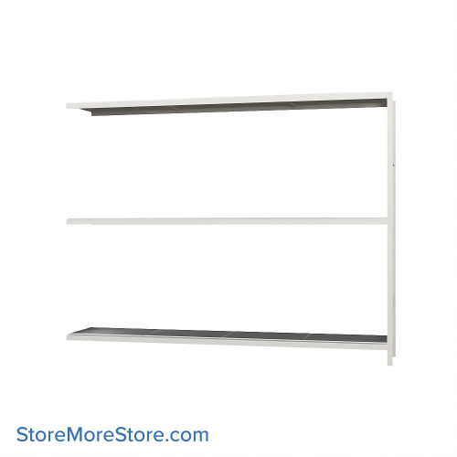 Wide Span Shelving, 96" W x 18" D x 75" H, Open - Adder, Heavy-Duty (12-Gauge), Steel, 3 Adjustable Levels
