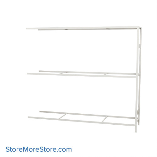 Wide Span Shelving, 96" W x 24" D x 87" H, Open - Adder, Heavy-Duty (12-Gauge), No Decking, 3 Adjustable Levels