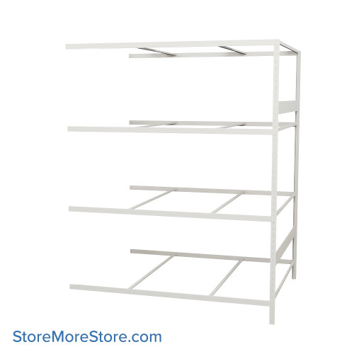 Wide Span Shelving, 60" W x 48" D x 75" H, Open - Adder, Medium-Duty (14-Gauge), No Decking, 4 Adjustable Levels
