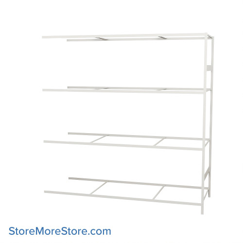 Wide Span Shelving, 72" W x 36" D x 99" H, Open - Adder, Medium-Duty (14-Gauge), No Decking, 4 Adjustable Levels