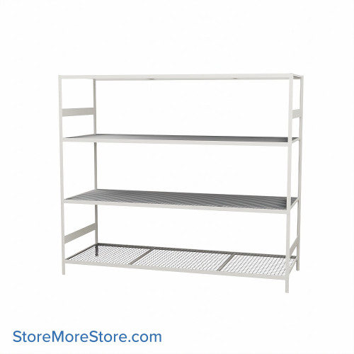 Wide Span Shelving, 96" W x 36" D x 87" H, Open - Starter, Heavy-Duty (12-Gauge), Wire, 4 Adjustable Levels