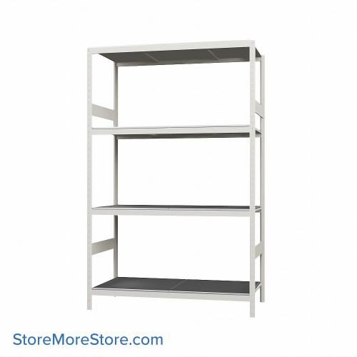 Wide Span Shelving, 48" W x 24" D x 75" H, Open - Starter, Medium-Duty (14-Gauge), Steel, 4 Adjustable Levels