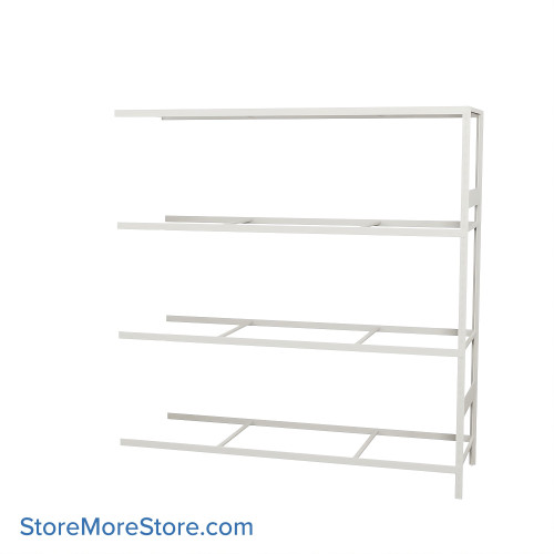 Wide Span Shelving, 72" W x 24" D x 75" H, Open - Adder, Heavy-Duty (12-Gauge), No Decking, 4 Adjustable Levels