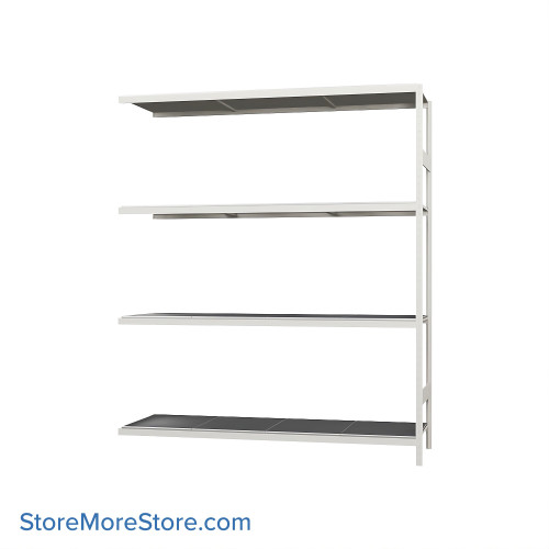 Wide Span Shelving, 72" W x 24" D x 99" H, Open - Adder, Heavy-Duty (12-Gauge), Steel, 4 Adjustable Levels