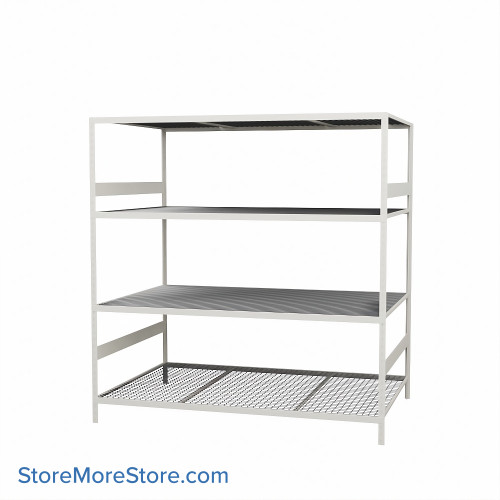 Wide Span Shelving, 72" W x 48" D x 75" H, Open - Starter, Heavy-Duty (12-Gauge), Wire, 4 Adjustable Levels