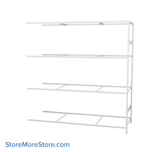 Wide Span Shelving, 96" W x 36" D x 99" H, Open - Adder, Heavy-Duty (12-Gauge), No Decking, 4 Adjustable Levels