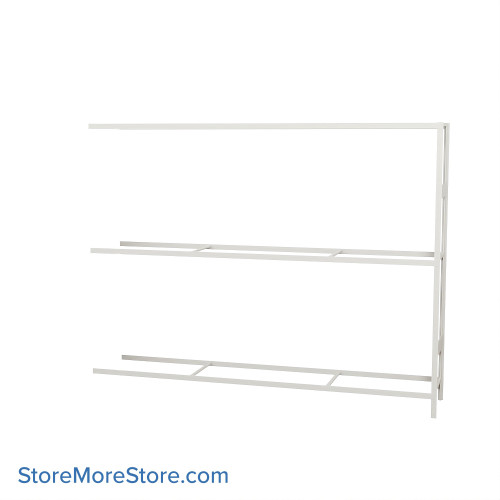 Wide Span Shelving, 96" W x 18" D x 75" H, Open - Adder, Heavy-Duty (12-Gauge), No Decking, 3 Adjustable Levels