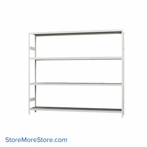 Wide Span Shelving, 96" W x 18" D x 87" H, Open - Starter, Heavy-Duty (12-Gauge), Steel, 4 Adjustable Levels