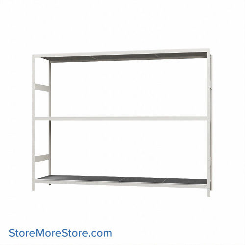 Wide Span Shelving, 96" W x 24" D x 75" H, Open - Starter, Heavy-Duty (12-Gauge), Steel, 3 Adjustable Levels