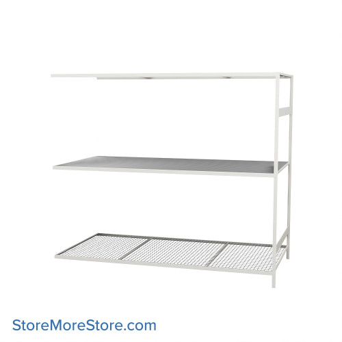 Wide Span Shelving, 96" W x 48" D x 87" H, Open - Adder, Heavy-Duty (12-Gauge), Wire, 3 Adjustable Levels