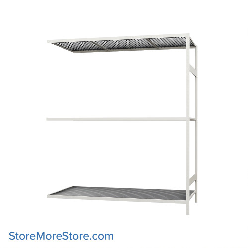 Wide Span Shelving, 72" W x 36" D x 87" H, Open - Adder, Medium-Duty (14-Gauge), Wire, 3 Adjustable Levels