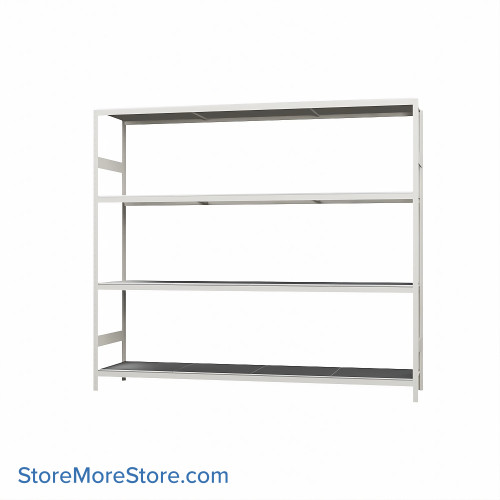 Wide Span Shelving, 96" W x 24" D x 87" H, Open - Starter, Heavy-Duty (12-Gauge), Steel, 4 Adjustable Levels