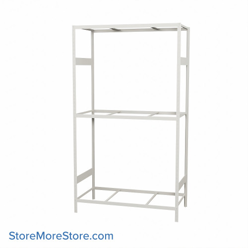 Wide Span Shelving, 48" W x 24" D x 87" H, Open - Starter, Medium-Duty (14-Gauge), No Decking, 3 Adjustable Levels