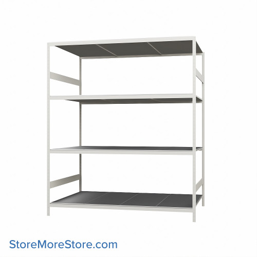 Wide Span Shelving, 72" W x 48" D x 87" H, Open - Starter, Medium-Duty (14-Gauge), Steel, 4 Adjustable Levels