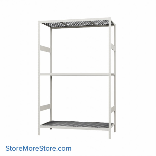 Wide Span Shelving, 48" W x 24" D x 75" H, Open - Starter, Medium-Duty (14-Gauge), Wire, 3 Adjustable Levels