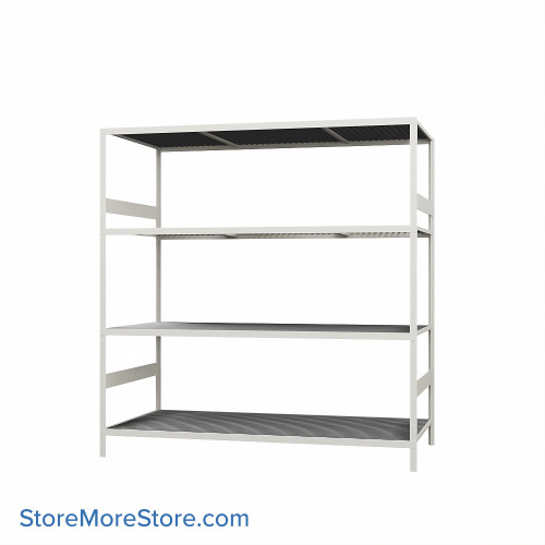Wide Span Shelving, 72" W x 36" D x 75" H, Open - Starter, Medium-Duty (14-Gauge), Wire, 4 Adjustable Levels