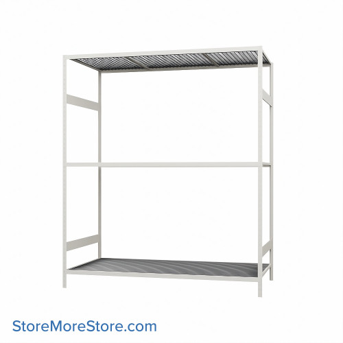 Wide Span Shelving, 72" W x 36" D x 87" H, Open - Starter, Medium-Duty (14-Gauge), Wire, 3 Adjustable Levels
