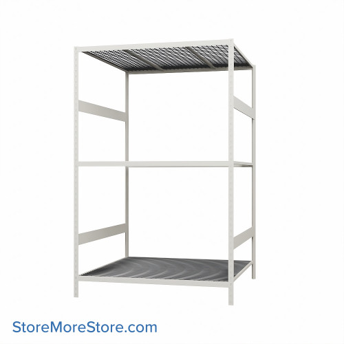 Wide Span Shelving, 48" W x 48" D x 75" H, Open - Starter, Medium-Duty (14-Gauge), Wire, 3 Adjustable Levels