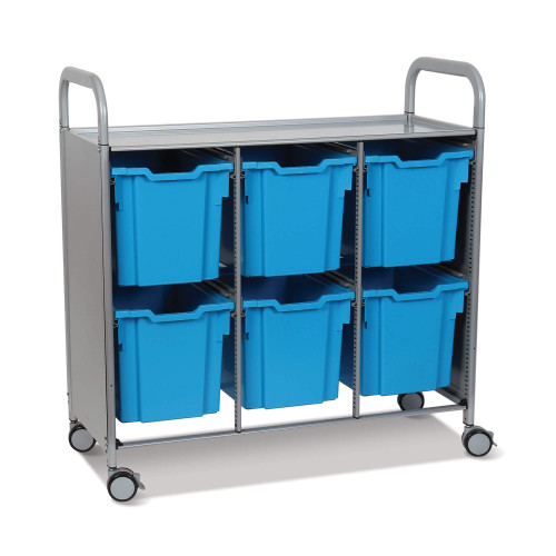 Triple Column Storage Cart, 6 Jumbo