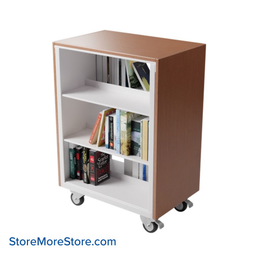 Rolling Book Cart, 38" W x 43" H, Top & Sides Laminate