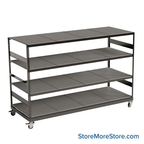 Heavy Duty Shelving on Wheels, 96" W x 30" D x 80.25" H, Steel Decking Heavy Duty Shelving on Wheels, 96" W x 30" D x 80.25" H, Steel Decking